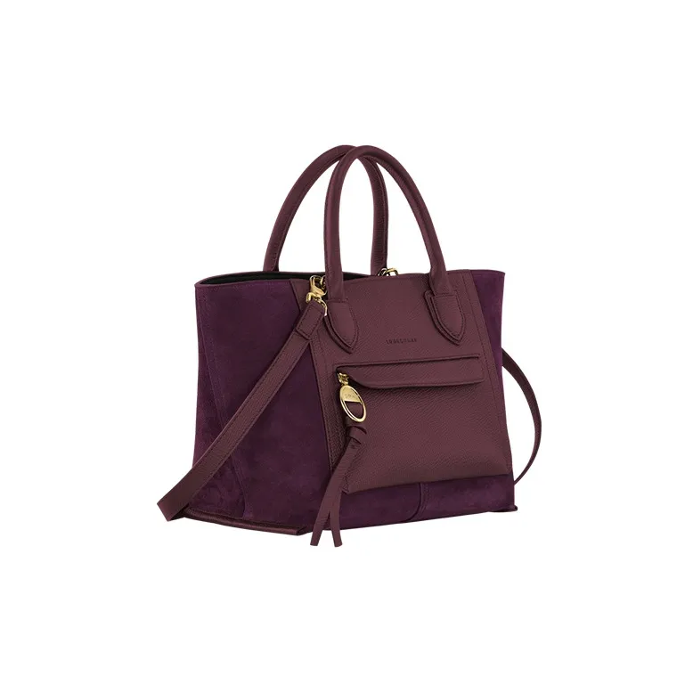LONGCHAMP Cow Leather Shoulder Bag Crossbody Bag Handbag Women's Purple-1