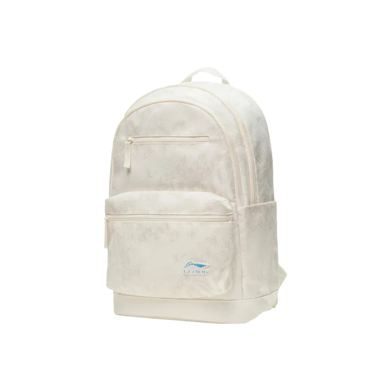 LiNing Sports Life Collection Polyester Students Backpack Regular Unisex Ecru-1