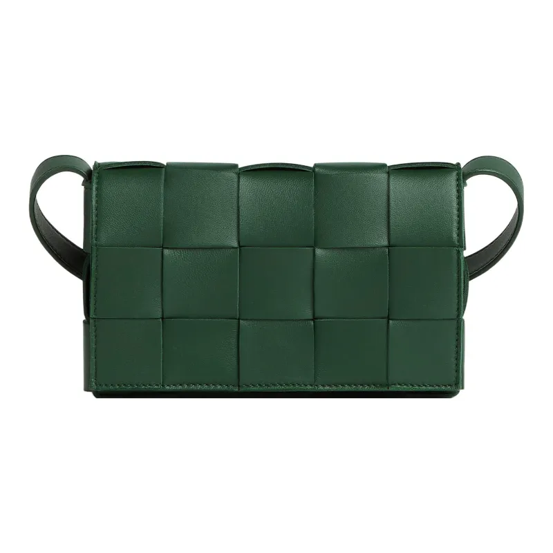 Bottega Veneta CASSETTE Lambskin Pillow Bag, Shoulder Bag, Crossbody Bag Trumpets Women's Rain Tree Green-0