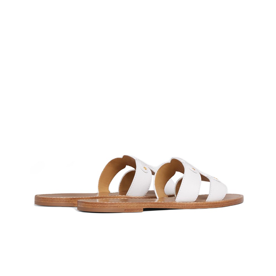 CELINE Triomphe Slide Slippers Women's White - POIZON