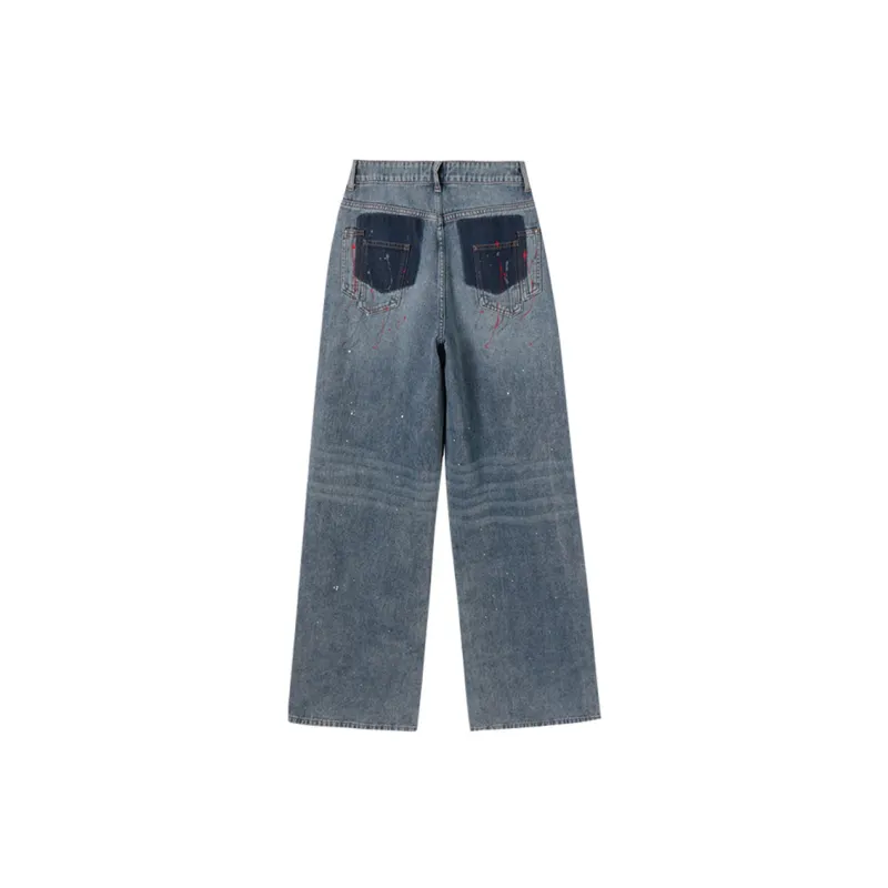 MEETLADY Jeans Women's Vintage Denim Blue-1