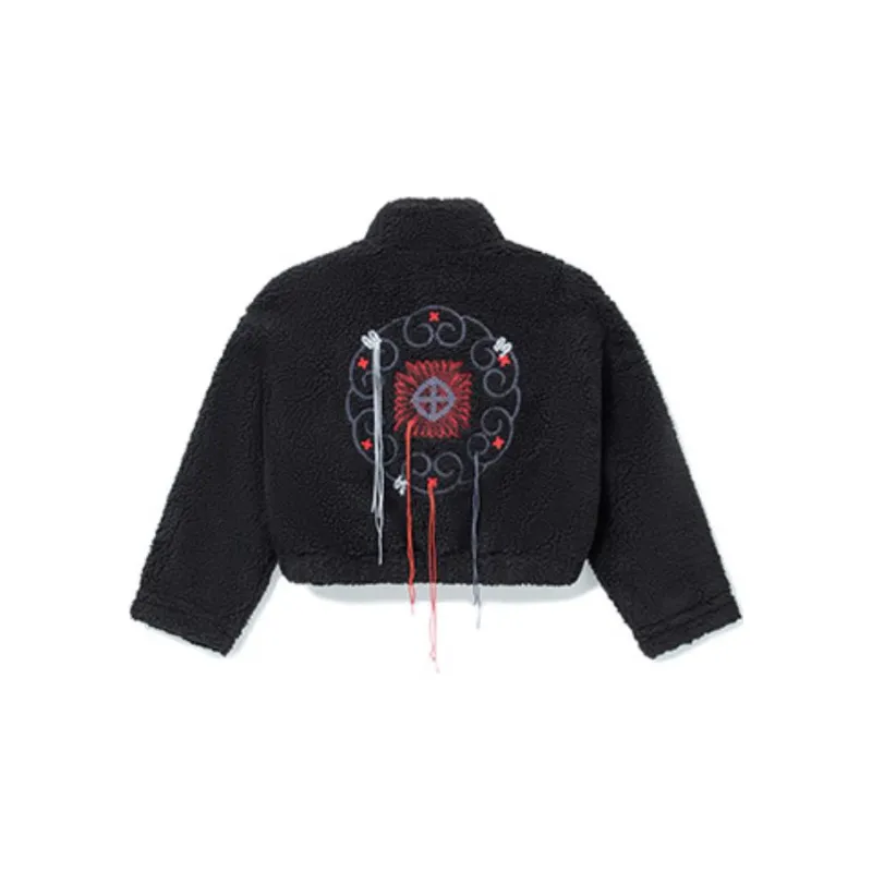 LiNing Sports Basketball Collection Velvet Jackets Women's Black-1