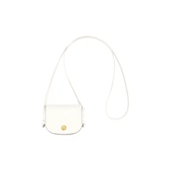 LONGCHAMP Cow Leather One Shoulder Crossbody Coin Purses Women's White