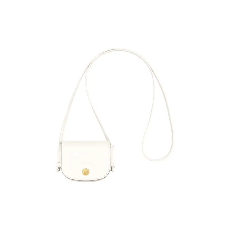 LONGCHAMP Cow Leather One Shoulder Crossbody Coin Purses Women's White-0