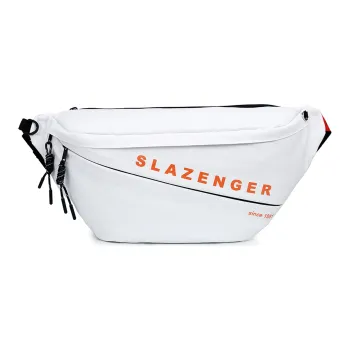 Slazenger PU With Polyester Fanny Pack Shoulder Bag Sling Bag Crossbody Bag Regular Unisex White