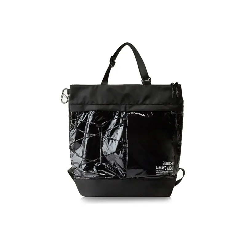 Subcrew Polyester Tote Bag Shopping Bag Helmet Bag One Shoulder Portable Backpack Large Size Unisex Black-0