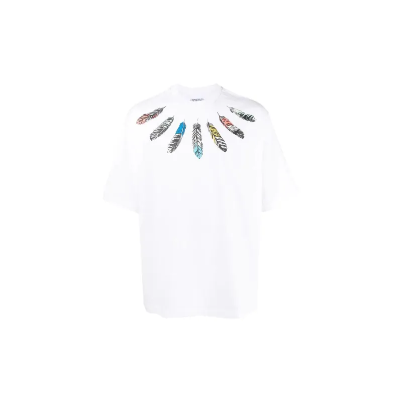 Marcelo Burlon County Of Milan Collar Feathers Over Printed T-shirt-0