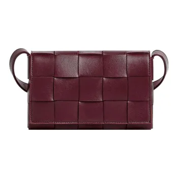 Bottega Veneta CASSETTE Pillow Bag Lamb Leather Tofu Bag Shoulder Bag Crossbody Bag Small Size Women's Burgundy