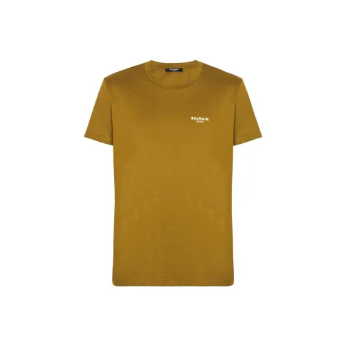 BALMAIN T-Shirts Men Cognac Brown