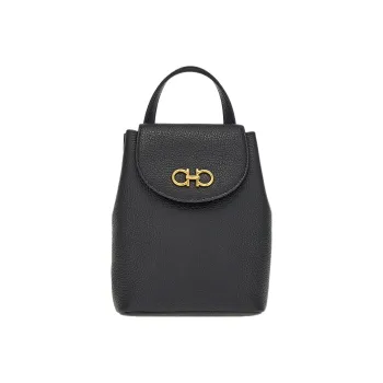FERRAGAMO GANCINI Cow Leather Backpack Mini Women's Black