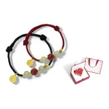 Good Fortune Lotus Cinnabar Jade Couple Bracelet (Men's+Women's)+Love Confession Box