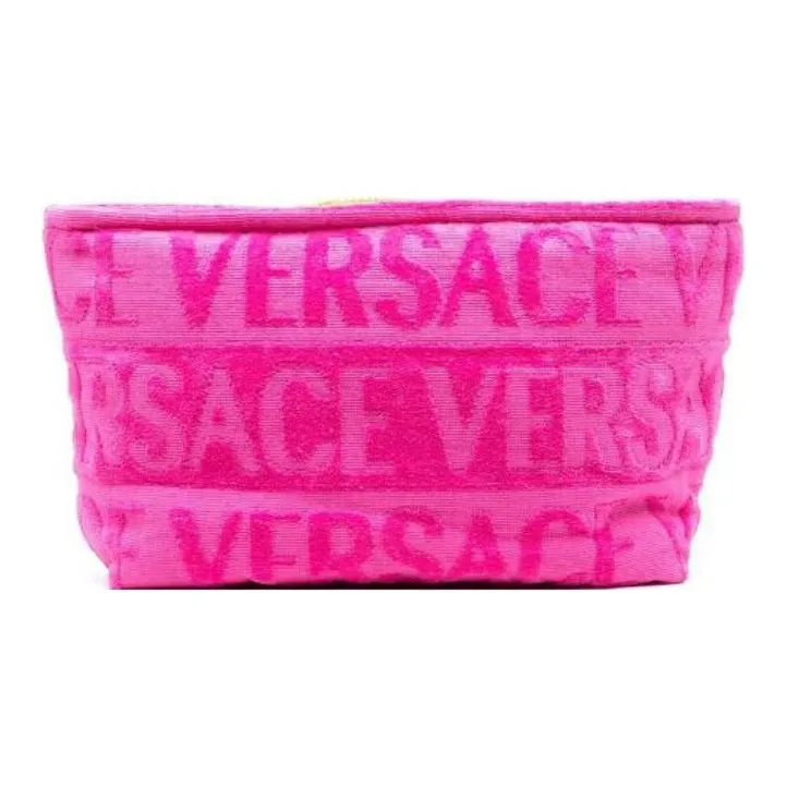 VERSACE Cotton Toiletry Bag Makeup Bag Men's Peach Pink-1