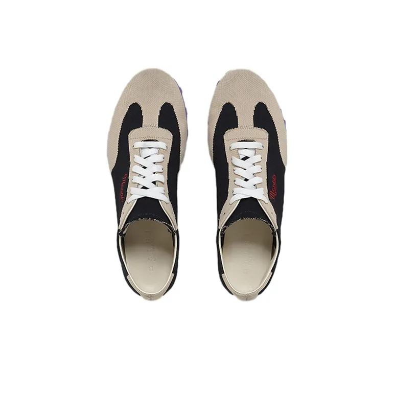 MARNI Pebble Slip-Resistant Low-Top Sports Casual Shoes Men's Black Beige-4