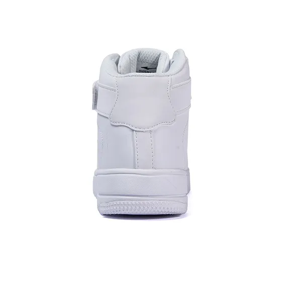 Erke Wear Resistant Slip Resistant Mid Top Skateboard Shoes Men's White-3