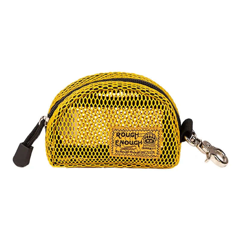Rough Enough PVC Hanging Bag Storage Card Holder Coin Purse Small Size Unisex Yellow-2