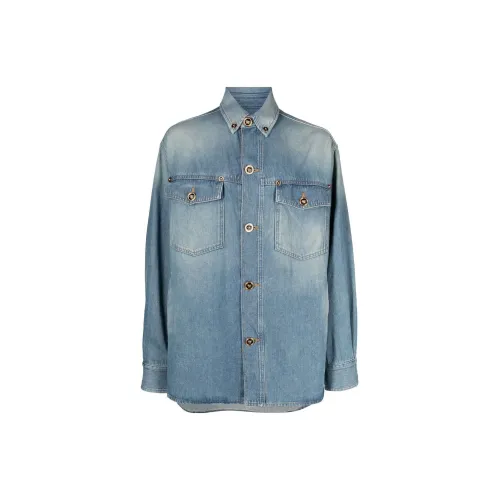 VERSACE Denim Jacket Men Blue