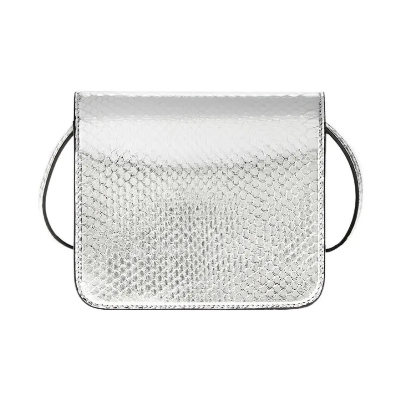 FANSIZHE La Medusa Snake Skin Crossbody Bag Shoulder Bag Small Size Women's Silver-1