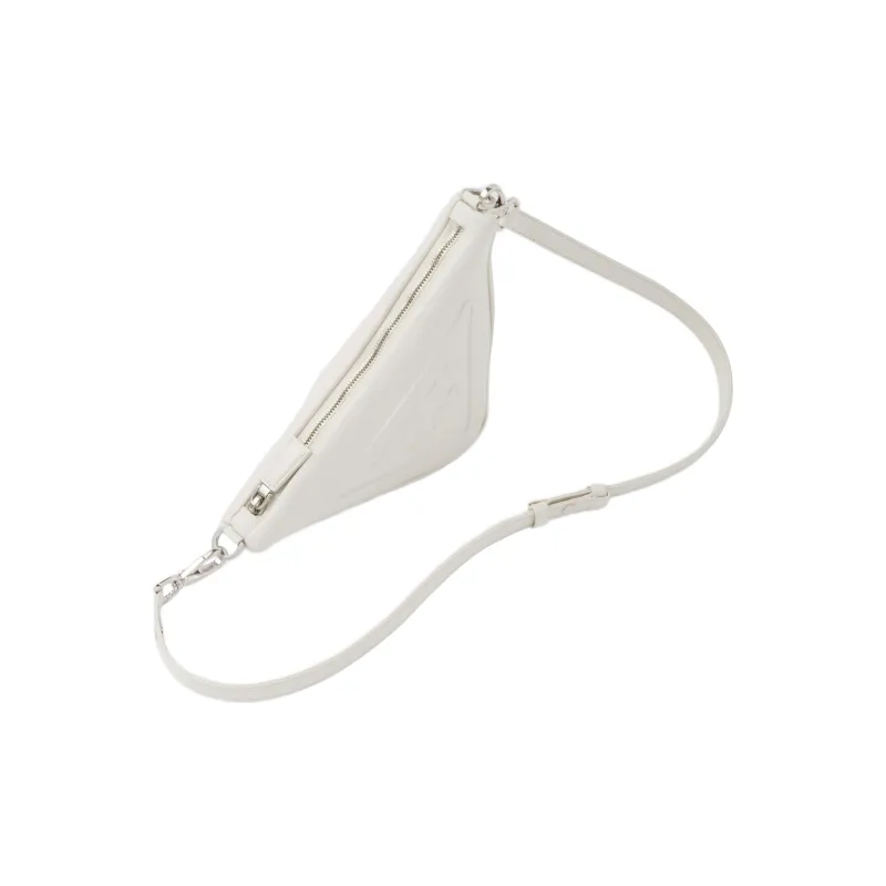 PRADA Triangle Leather Handbag Shoulder Bag Women's White-2