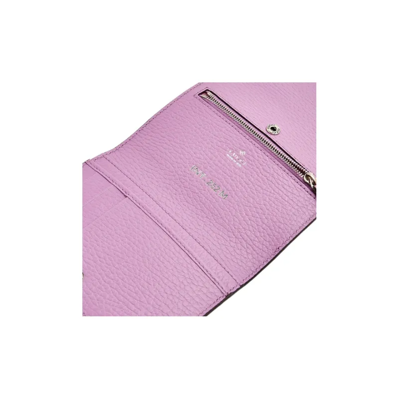 GUCCI GG Marmont Leather One Shoulder Crossbody Clutch Wallet Card Holder Women's Purple-6