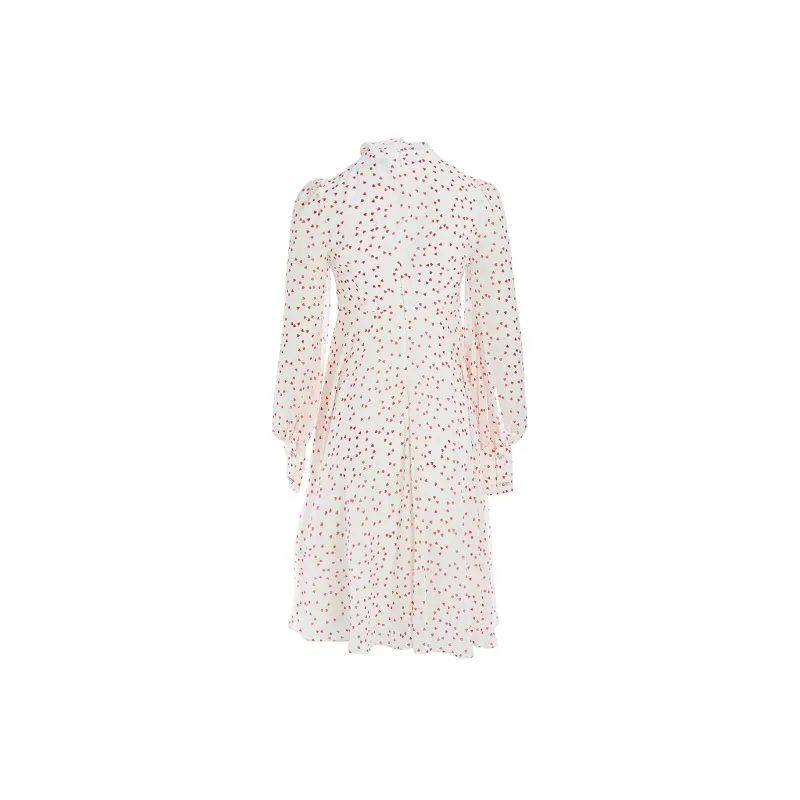 Marie Elie Long Sleeved Dresses Women's White Base Pattern-1