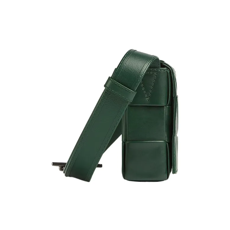 Bottega Veneta CASSETTE Cow Leather Shoulder Bag, Crossbody Bag Trumpets Men's Rain Tree Green-1