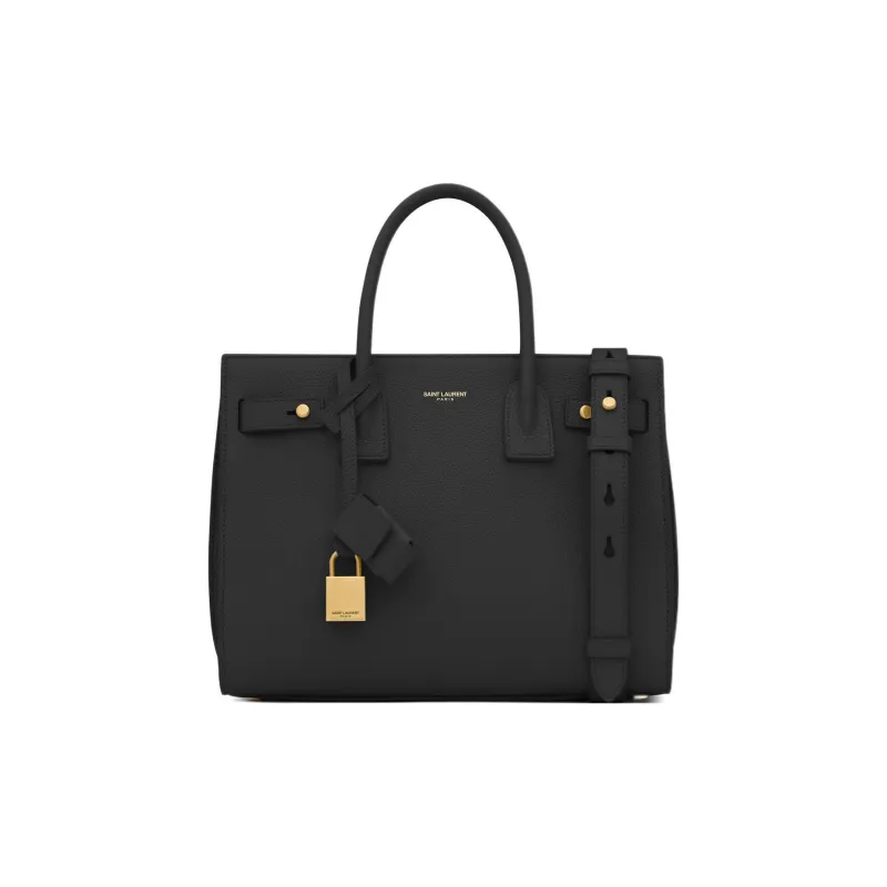 SAINT LAURENT SAC DE JOUR Calfskin Shoulder Bag, Crossbody Bag, Handbag Women's Black-0