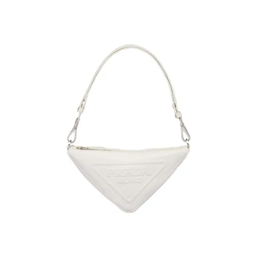 PRADA cardigan Leather Handbag the Bag Women's White