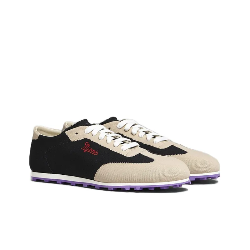 MARNI Pebble Slip-Resistant Low-Top Sports Casual Shoes Men's Black Beige-2