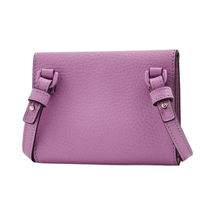 GUCCI GG Marmont Leather One Shoulder Crossbody Clutch Wallet Card Holder Women's Purple-4