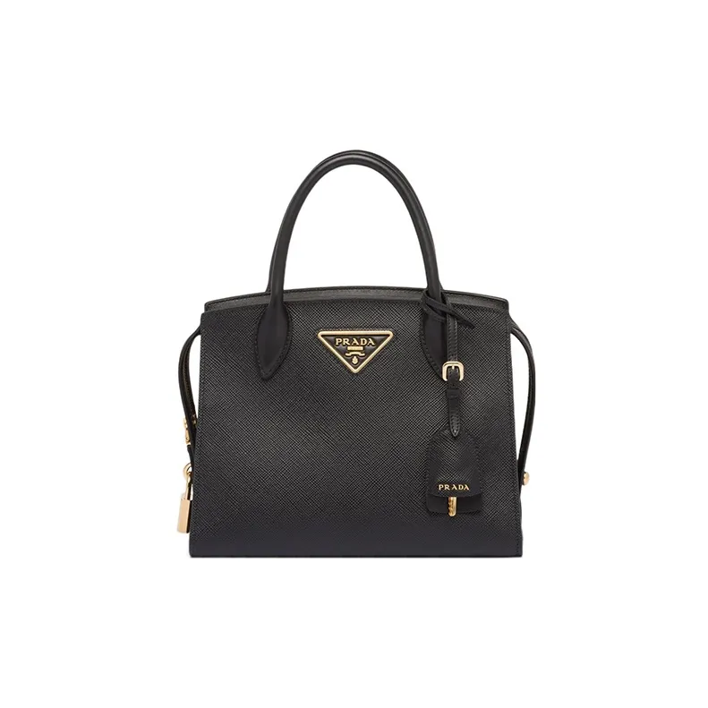 PRADA Smooth Leather Tote Bag Shopping Bag Shoulder Bag Crossbody Bag Handbag Mini Women's Black-0