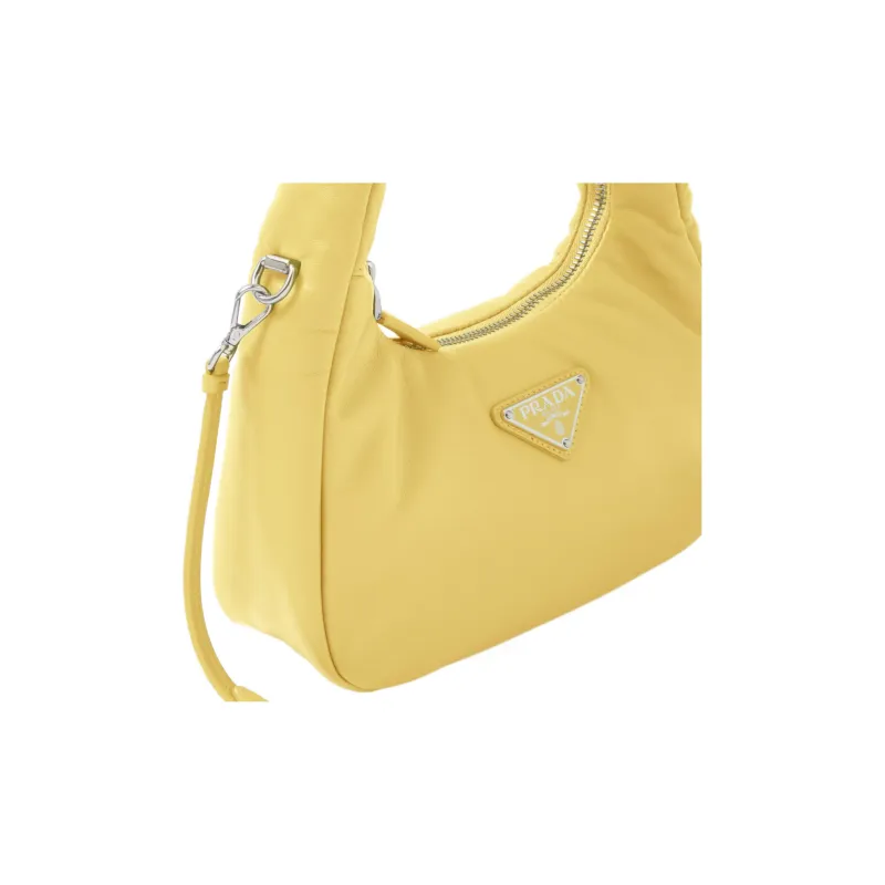 PRADA Soft Sheep Leather Shoulder Bag Handbags Mini Women's Yellow-3
