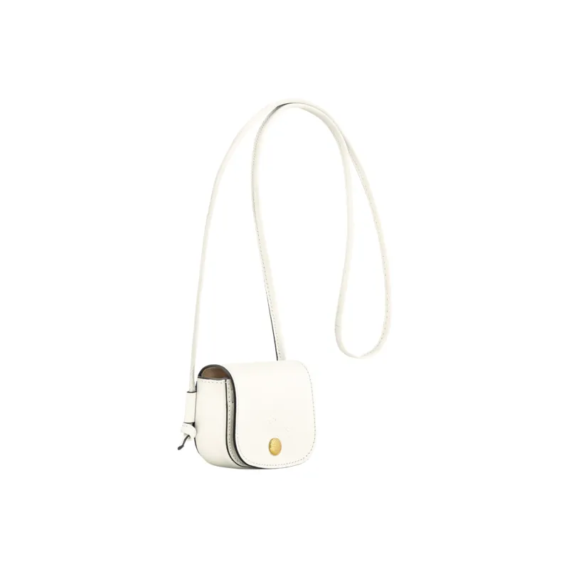 LONGCHAMP Cow Leather One Shoulder Crossbody Coin Purses Women's White-1