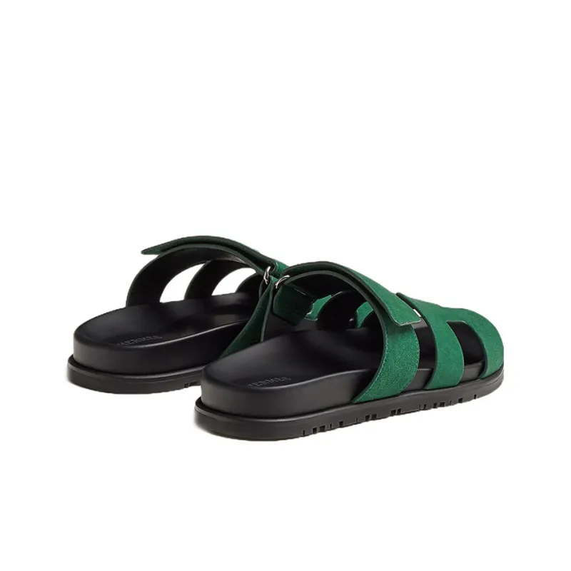 HERMES Chypre Stylish Sandals Women's Green-4