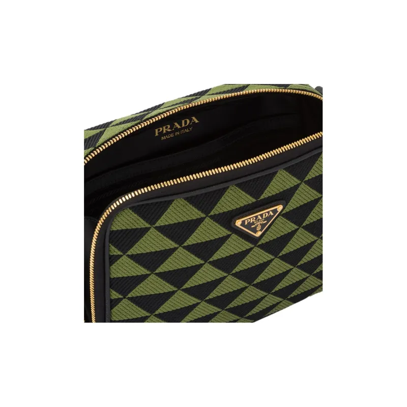PRADA Symbole Jacquard Fabric Shoulder Bag Crossbody Bag Regular Men's Black/Ivy Green-4