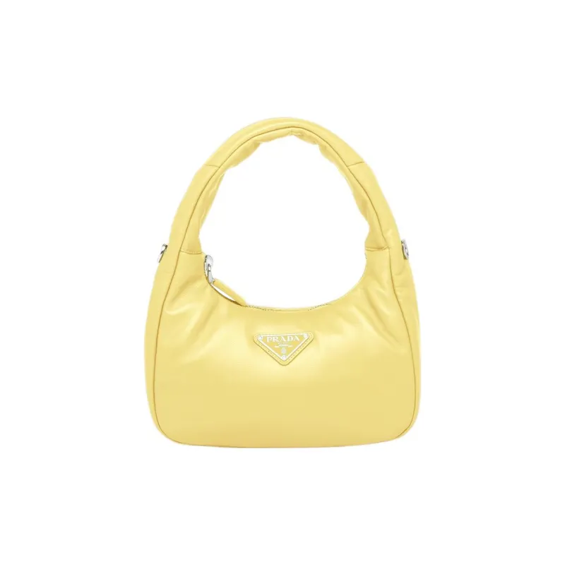 PRADA Soft Sheep Leather Shoulder Bag Handbags Mini Women's Yellow-0