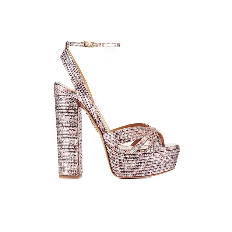 AQUAZZURA Sundance Plateau Strap Sandals Women's Pink-1