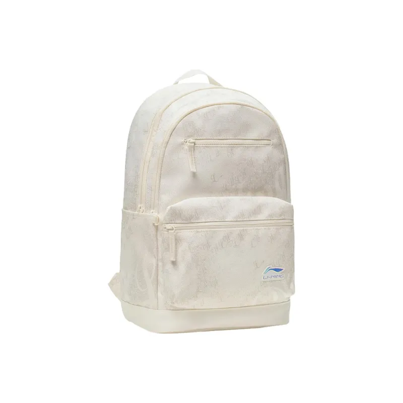 LiNing Sports Life Collection Polyester Students Backpack Regular Unisex Ecru-2