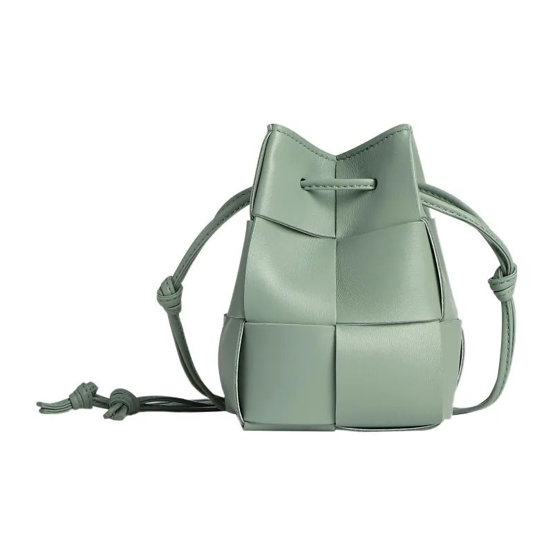 Bottega Veneta CASSETTE Sheepskin Bucket Bag, Shoulder Bag Women's Sage Green-0