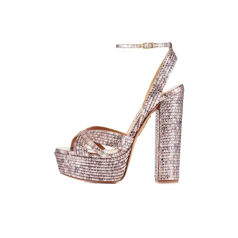 AQUAZZURA Sundance Plateau Strap Sandals Women's Pink-0