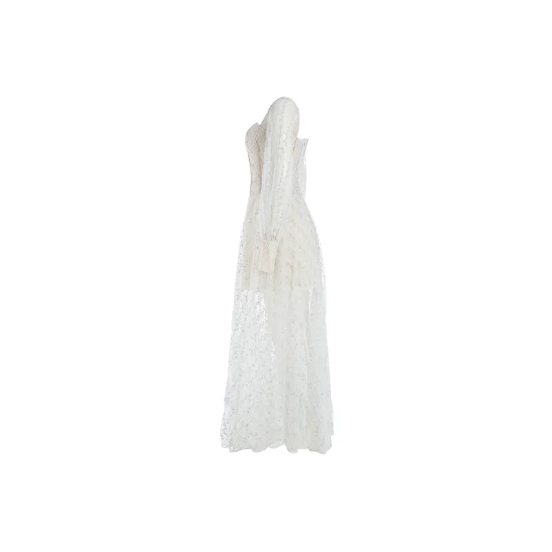 Marie Elie Long-Sleeved Dresses Women's White-2