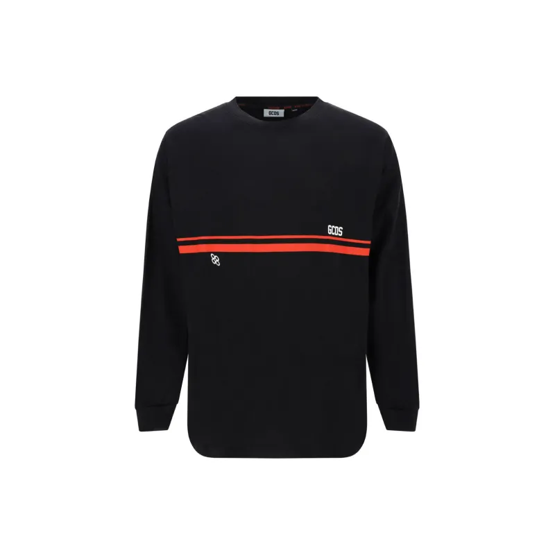 GCDS Logo print Striped Sweatshirt-0
