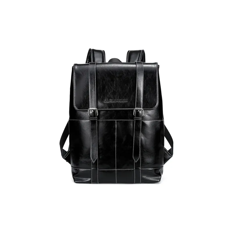 Slazenger PU Backpack Large Size Unisex Black/Coffee-0