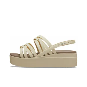 Crocs Brooklyn Strappy Low Wedge 'Bone' Women's