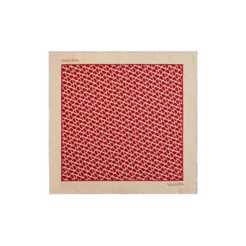 Valentino Silk Scarves Women's Red/Beige