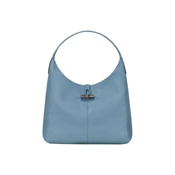 LONGCHAMP Roseau Essential Cow Leather Shoulder Bag, Handbag, Shoulder Bag Small Size Women's Dark Gray