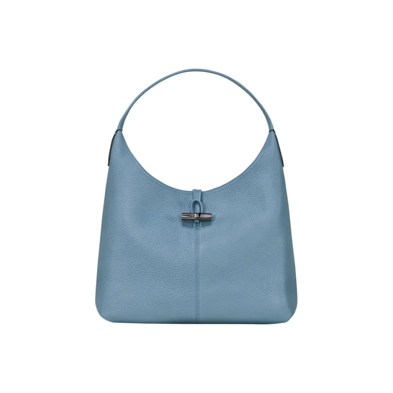 LONGCHAMP Roseau Essential Cow Leather Shoulder Bag, Handbag, Shoulder Bag Small Size Women's Dark Gray-0