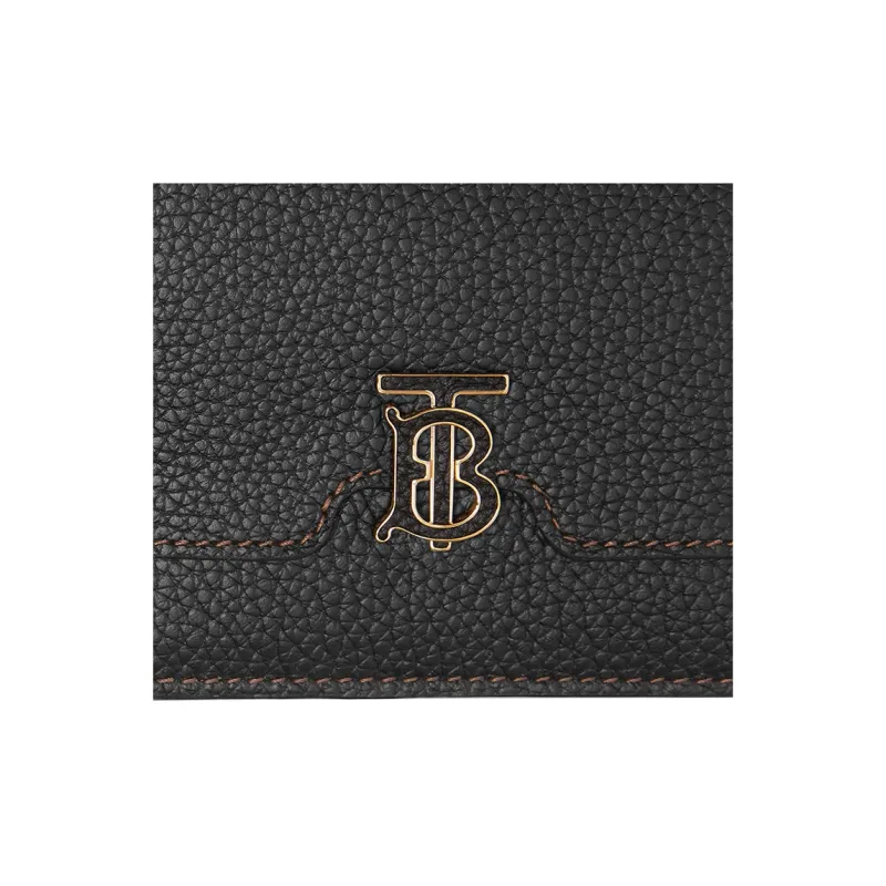 Burberry Calfskin Wallet Regular Women's Black-4