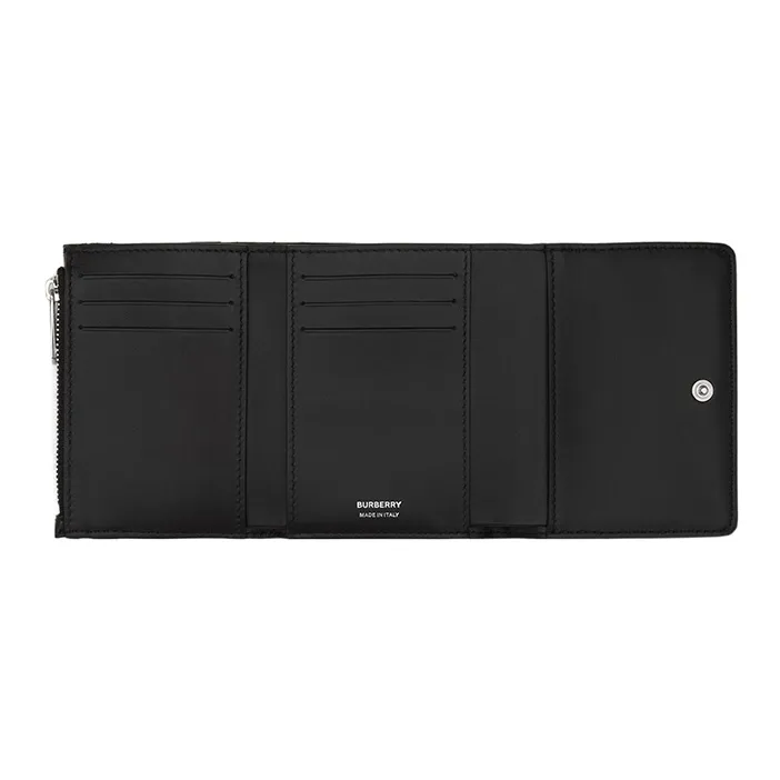 Burberry Lambskin Wallet Small Size Women's Black-3
