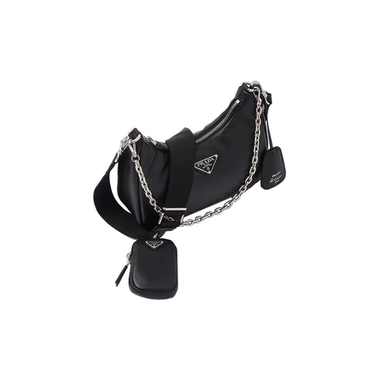 PRADA Padded Nappa Leather Re Edition Shoulder Bag Black-1