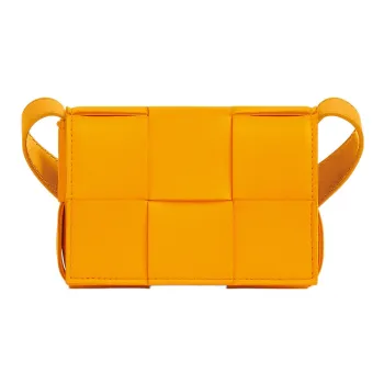 Bottega Veneta CASSETTE Pillow Bag Sheepskin Plaid Bag, Handheld Crossbody Bag, Shoulder Bag Women's Orange